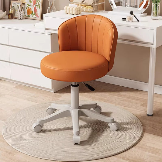 Premium Cognac Leather Swivel Chair