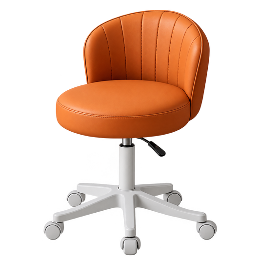 Premium Cognac Leather Swivel Chair