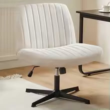 Premium Ivory Upholstered Swivel Office Chair