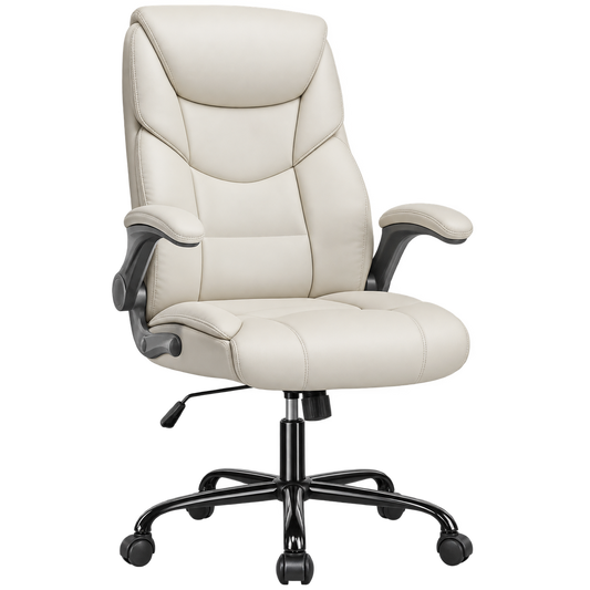 Premium Ergonomic Executive Office Chair – Ivory White